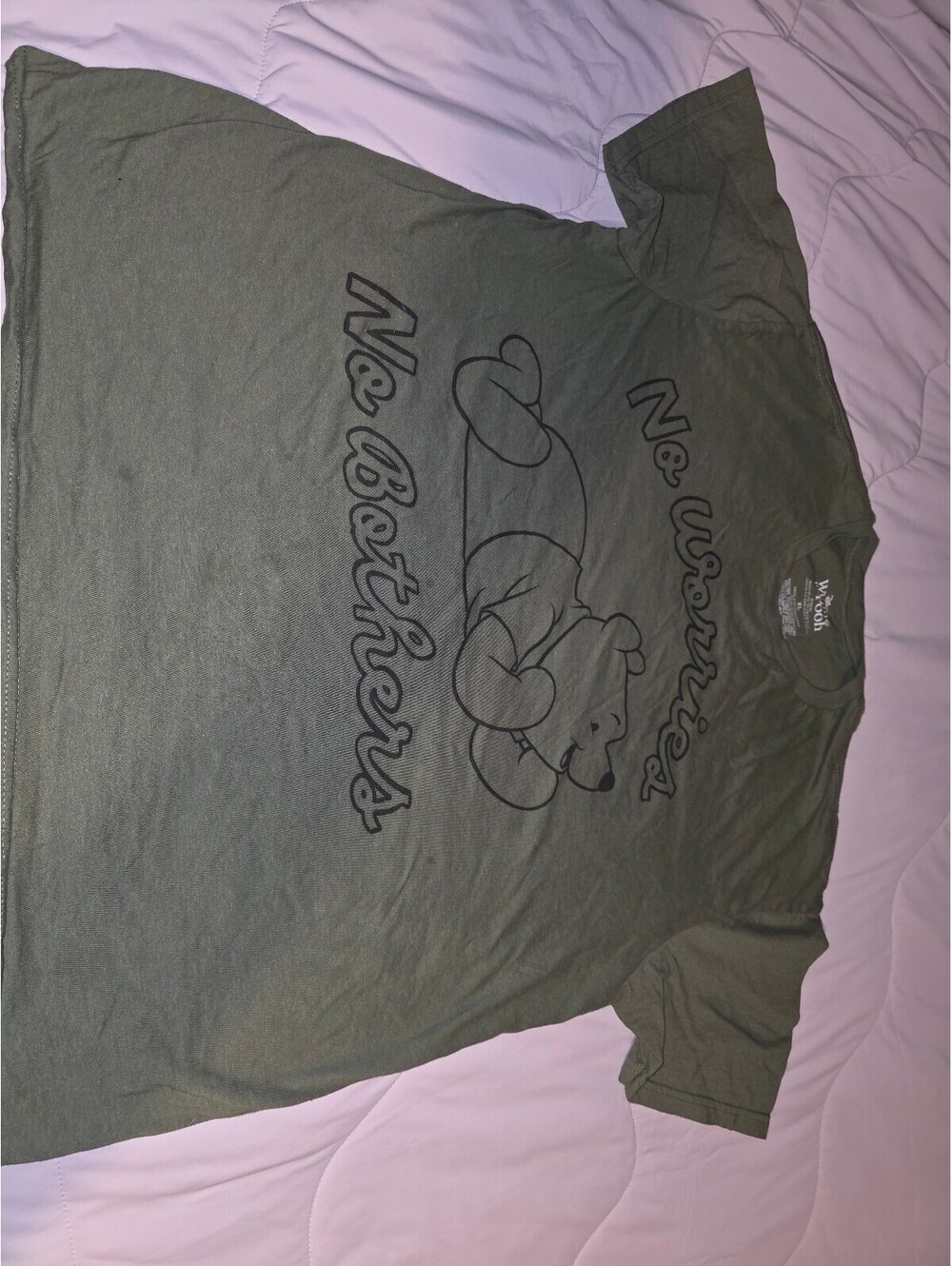 DISNEY WOMENS T SHIRT WINNIE THE POOH GREEN SHORT SLEEVES SIZE XL